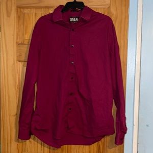 Mens express button down red shirt
